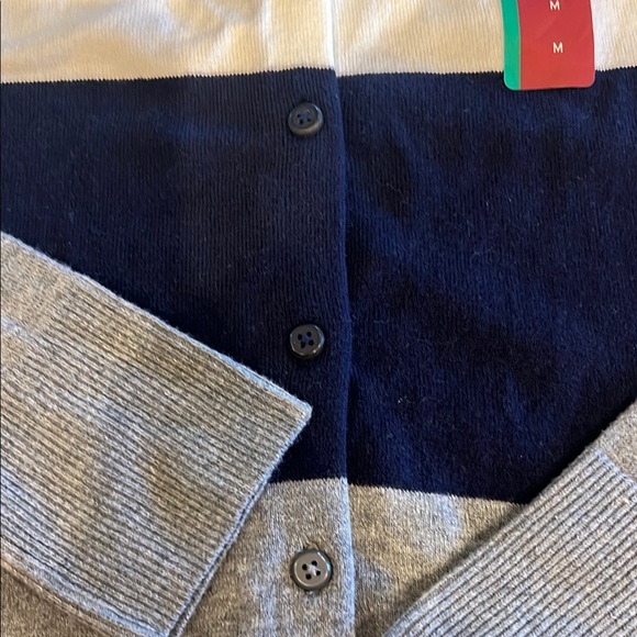 Merona Women's Colorblock Cardigan Sweater - Green, White, Navy, Gray Medium - Picture 9 of 10